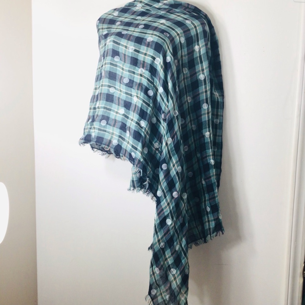 Elegant Blue Plaid Furniture scarf wrap women